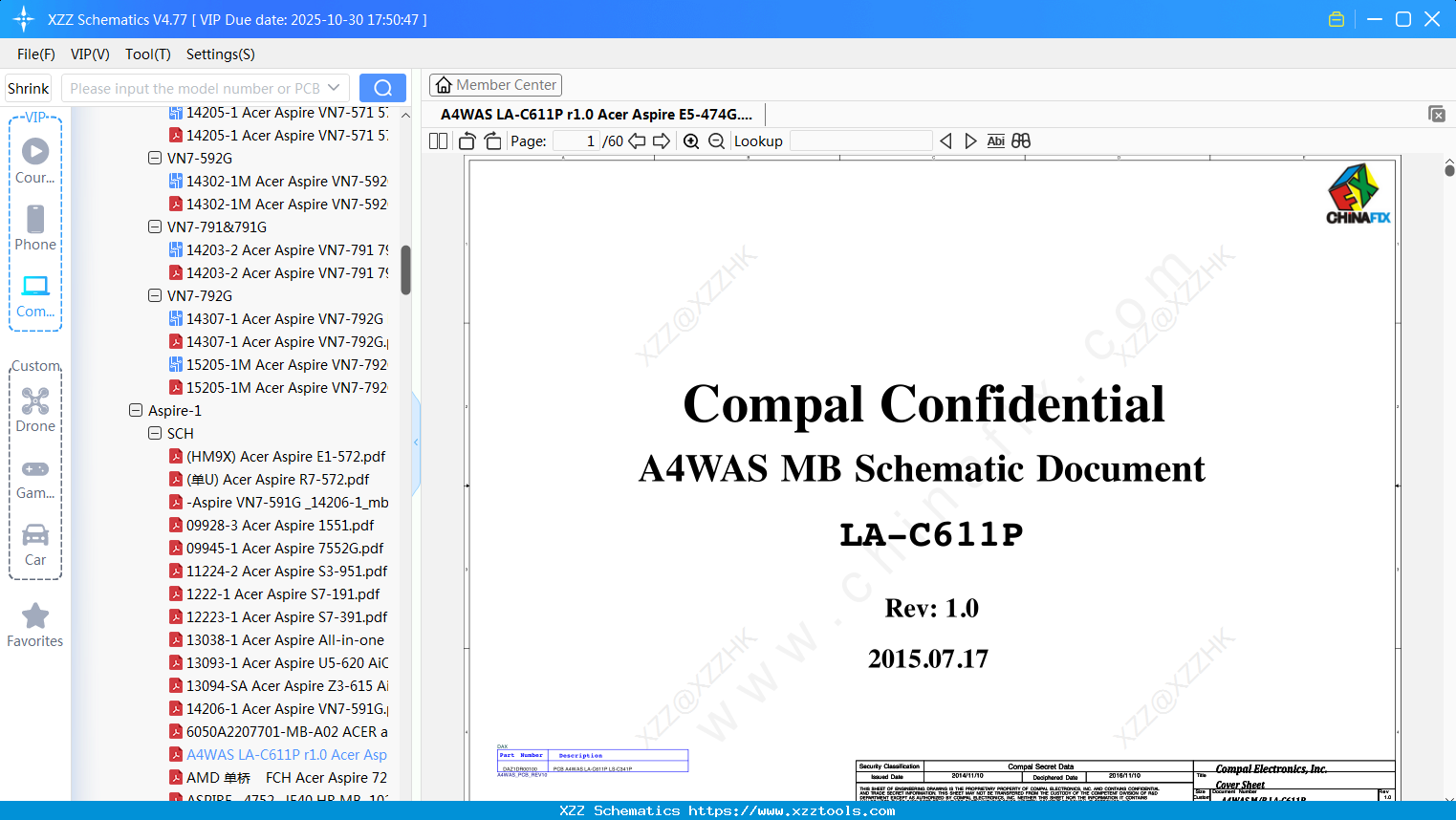 Laptop A4WAS LA-C611P R1.0 Acer Aspire E5-474G